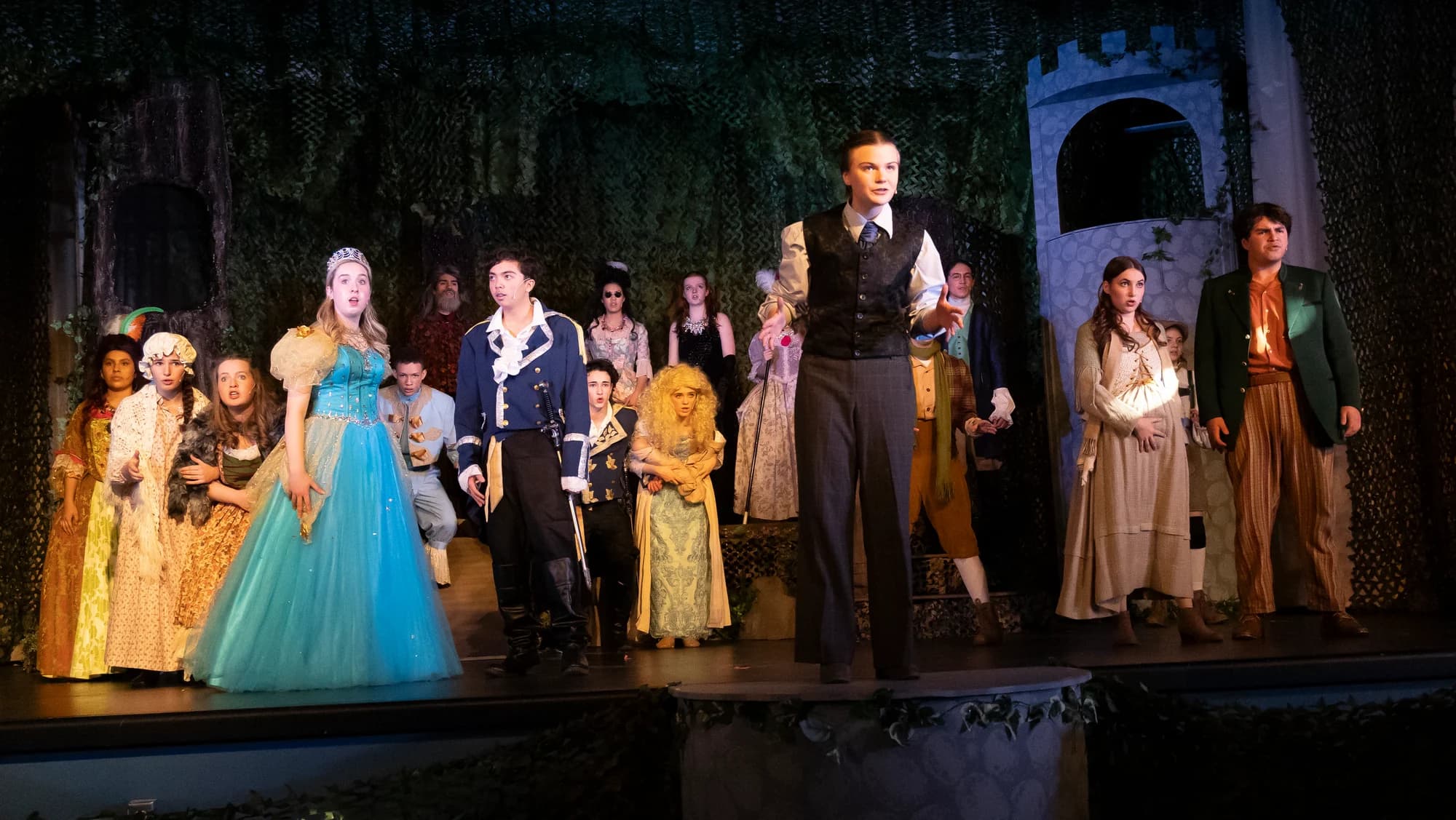 The NorCal Arts cast of Into the Woods on stage